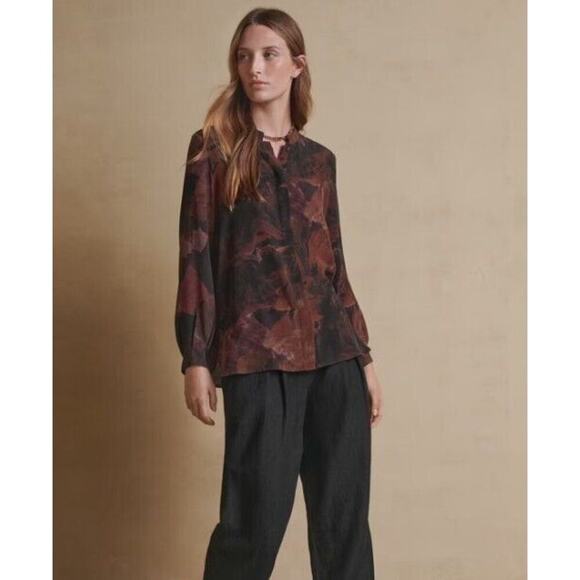 Poetry 6 Trousers Pants Dark Brown Pleated Virgin Wool Blend High Rise Preppy - Picture 1 of 9